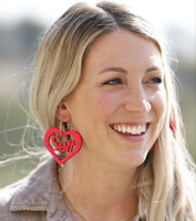 Self Love Barbiecore Heart Hoop Earrings