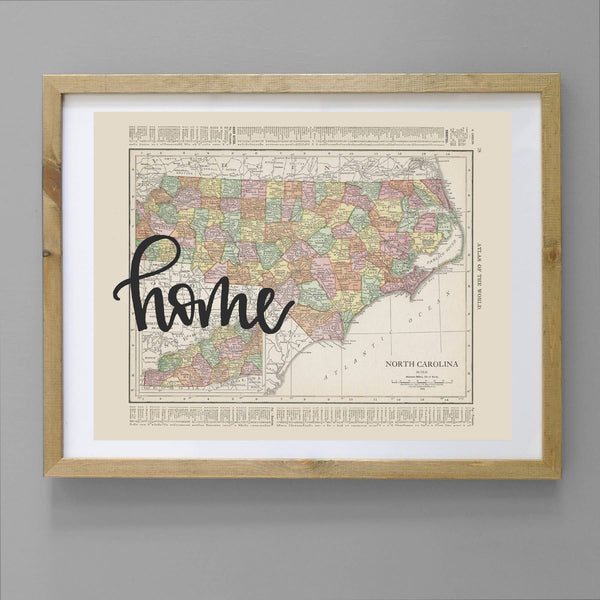 Vintage Map Prints - North Carolina