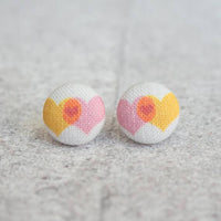 Love Plus Love Equals Love, Fabric Button Earrings