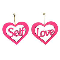 Self Love Barbiecore Heart Hoop Earrings