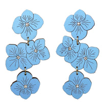 Hydrangea Statement Earrings - Blue