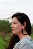 Hydrangea Stud Earrings - Pink